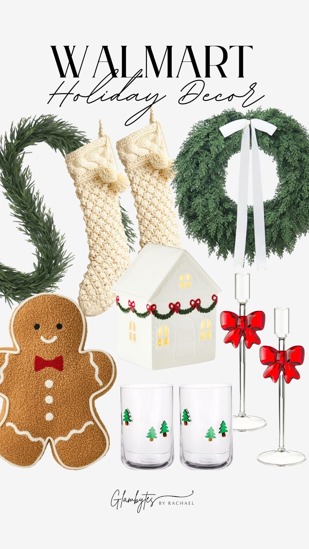 Walmart holiday decor 🤍🎄 Grab these pieces now, selling out fast! 

Christmas decor, home decor, holiday home decor, Walmart home, Walmart Christmas decor, stockings, wreath, throw pillows, candle stick holder, Christmas table decor, holiday finds, Christmas glasses, Christmas cups

#LTKFindsUnder50 #LTKHome #LTKSeasonal