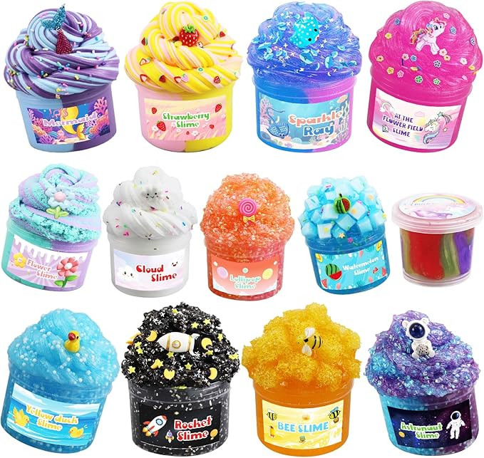 13 Pack Crunchy Slime kit,DIY Butter Slime,Stress Relief Toys,Craft Toy, for Girl and Boys Party ... | Amazon (US)