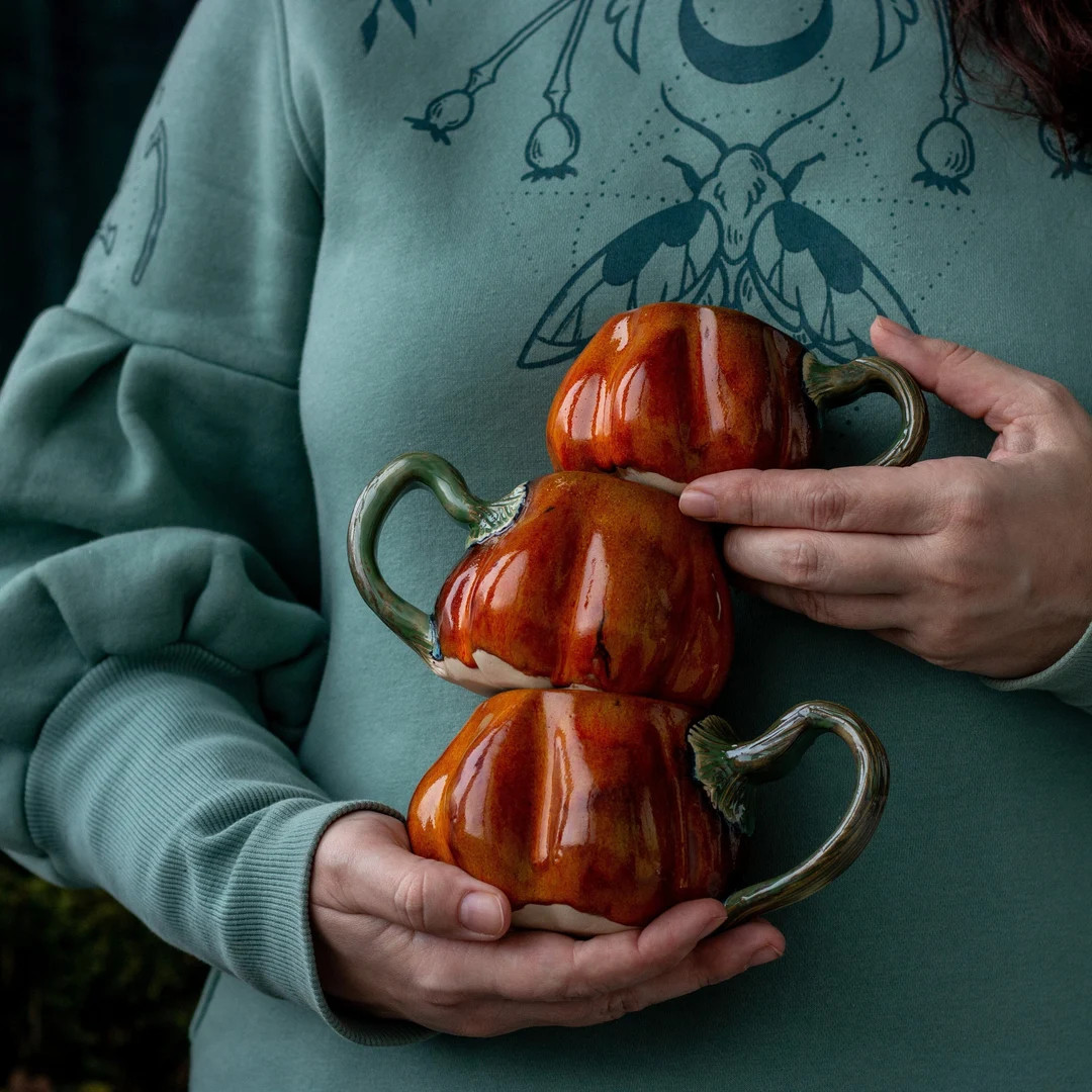 Pumpkin Mug, Pumpkin With Handle, Handmade Mug - Etsy | Etsy (US)