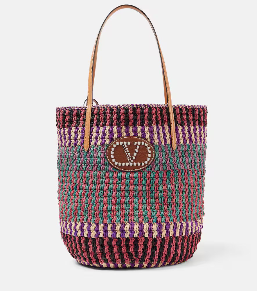 Valentino Garavani VLogo Signature Large straw tote bag | Mytheresa (US/CA)