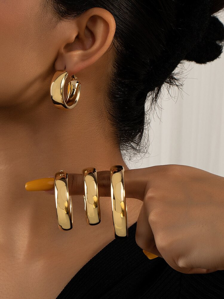 4pairs/set Minimalist Hoop Earrings | SHEIN