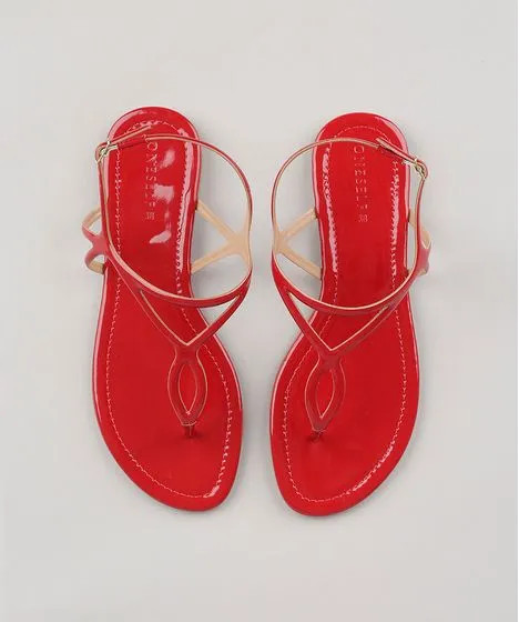 Rasteira em Verniz Vermelha | C&A BR