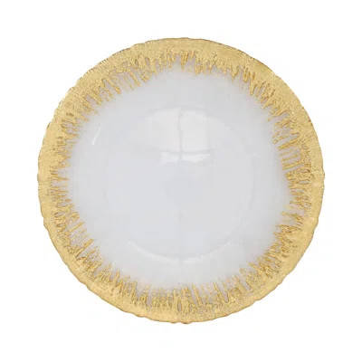 Rufolo Glass Gold Brushstroke Service Plate/Charger | Wayfair North America