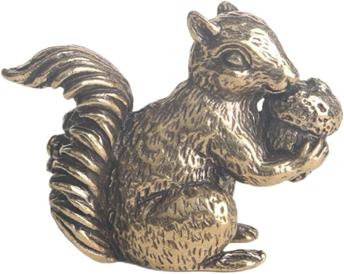 BESPORTBLE Brass Squirrel Statues Small Brass Squirrel Figurine Handmade Squirrel Statue Ornament... | Amazon (US)