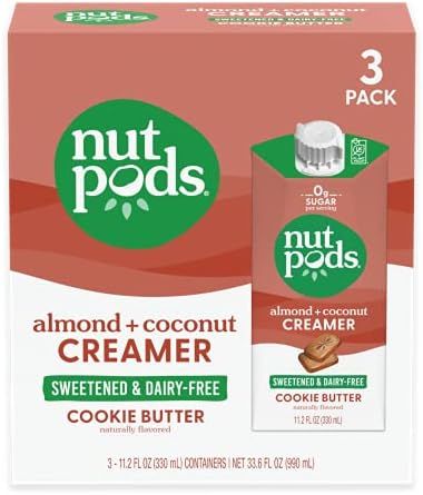 nutpods Zero-Sugar Sweetened Coffee Creamer, Cookie Butter flavor, Dairy-Free, 5 Calories per ser... | Amazon (US)