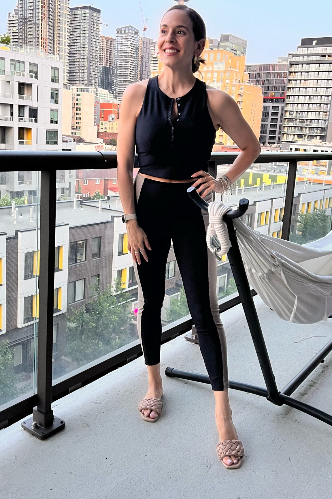 The YPB (workout line)  Abercrombie sale is going strong until tomorrow! 20% off with any YPB purchase. Wearing my fave YPB set. Just got a colorblock tank to match these pants, & a workout onesie! 

#LTKsalealert #LTKFind #LTKfit