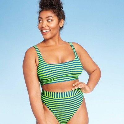 Women's Ribbed Cropped Bikini Top - Xhilaration™ | Target