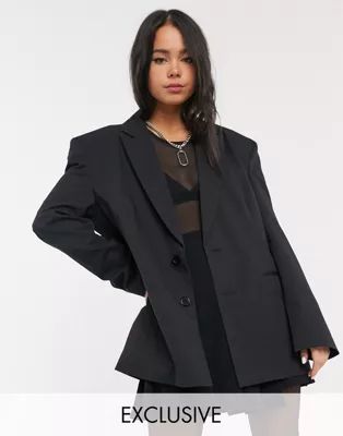 COLLUSION oversized dad blazer in black | ASOS (Global)