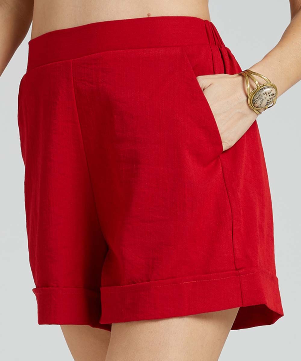 Red Side-Pocket Shorts - Women & Plus | Zulily