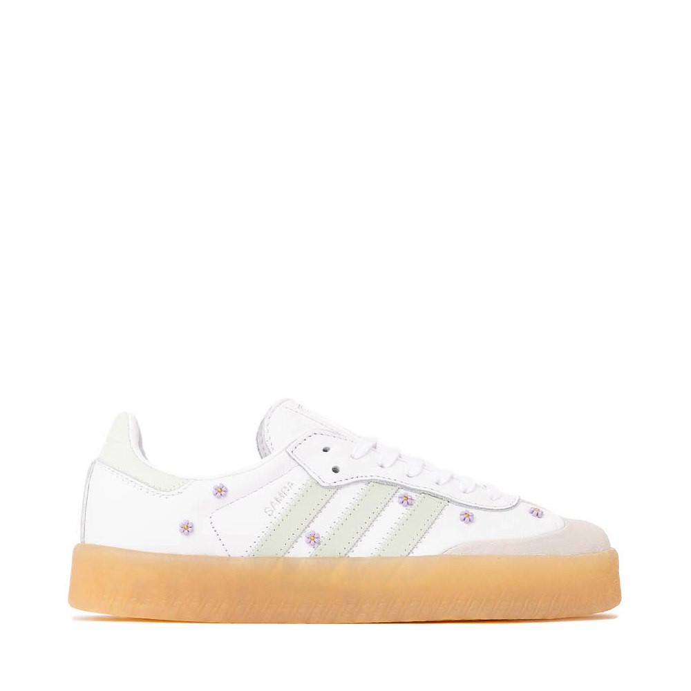 Womens adidas Sambae Athletic Shoe - White / Linen Green / Gum | Journeys