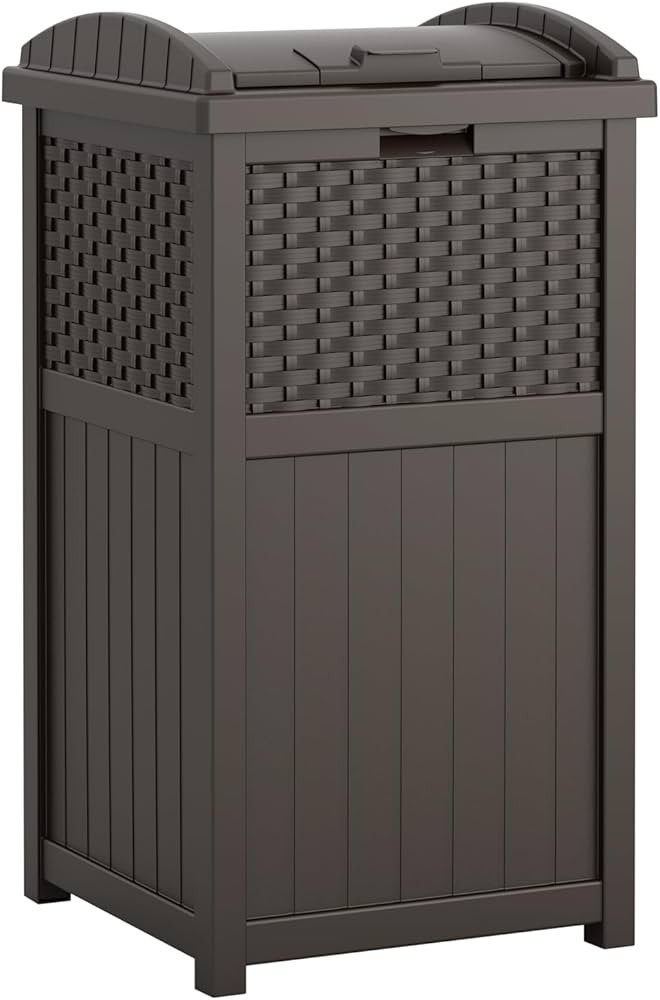 Suncast 33 Gallon Commercial Outdoor Trashcan Hideaway with Lid for 30 to 33 Gallon Trash Bags fo... | Amazon (US)