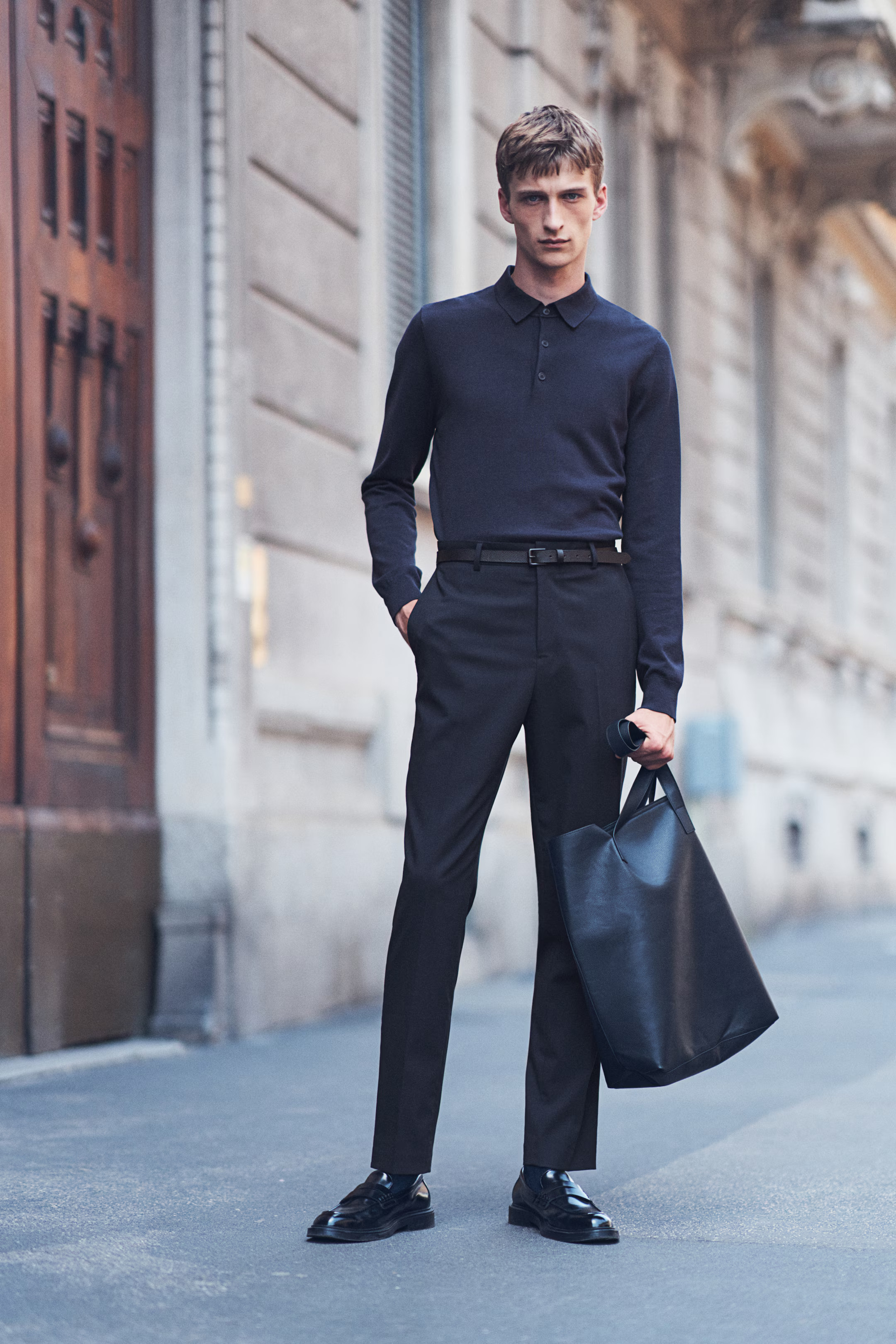 Slim Fit Fine-Knit Polo Shirt | H&M (US + CA)