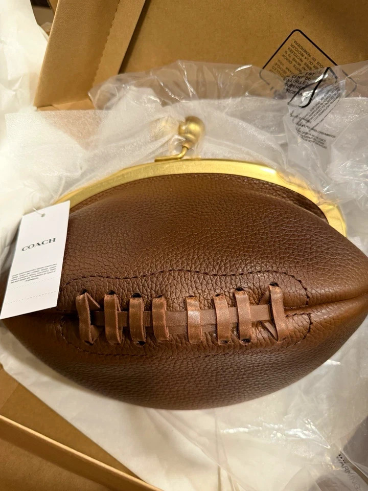 Coach Football Kisslock Frame Bag In Regenerative Leather CGP27 IN HAND FAST | eBay US