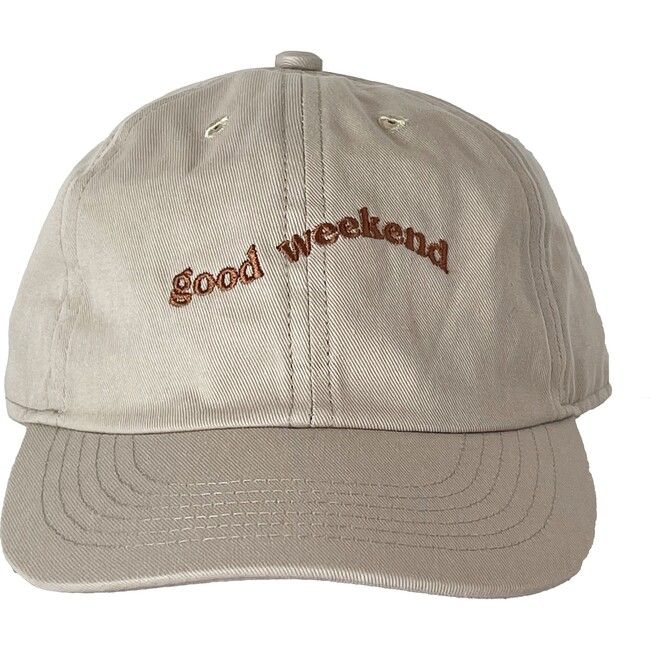 Good Weekend | Classic Baseball Cap w/ Embroidery, Sand (Beige, Size 2-5Y) | Maisonette | Maisonette