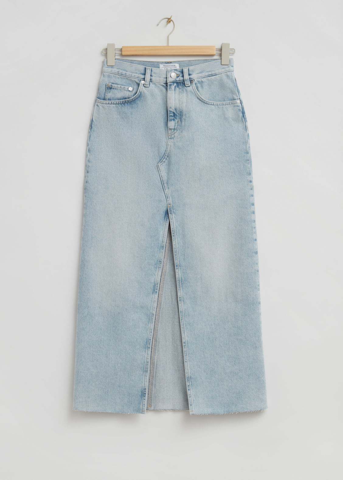 Long Frayed Edge Denim Skirt - Blue | & Other Stories US