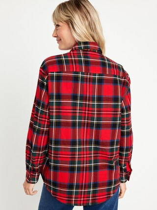 Oversized Flannel Boyfriend Shirt for Women | Old Navy (US)