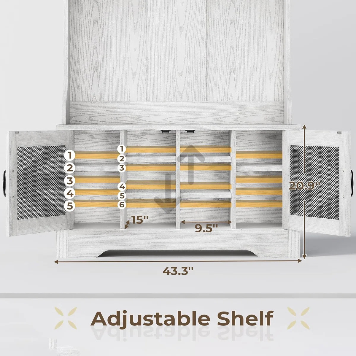 Coleon Hall Tree 43.3 Wide with Bench and Shoe Storage | Wayfair North America