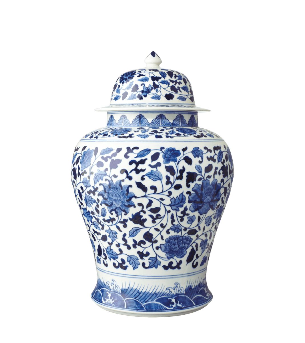 Giant Mandarin Hand-Painted Lidded Jar | OKA US