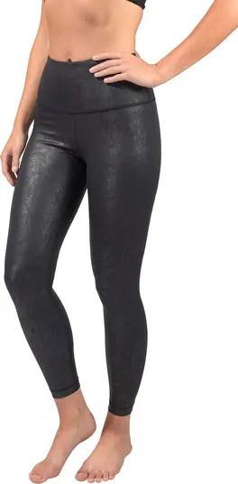 90 DEGREE BY REFLEX Faux Cracked Leather High Rise Ankle Leggings | Nordstromrack | Nordstrom Rack