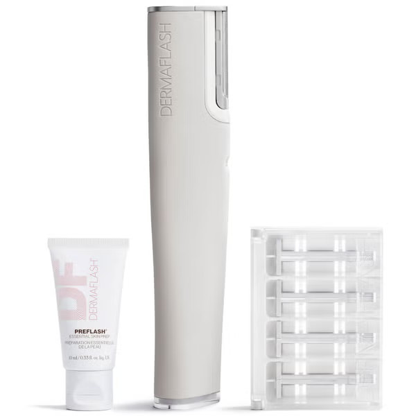 DERMAFLASH Luxe+ Advanced Sonic Dermaplaning and Peach Fuzz Removal - Stone | Dermstore (US)