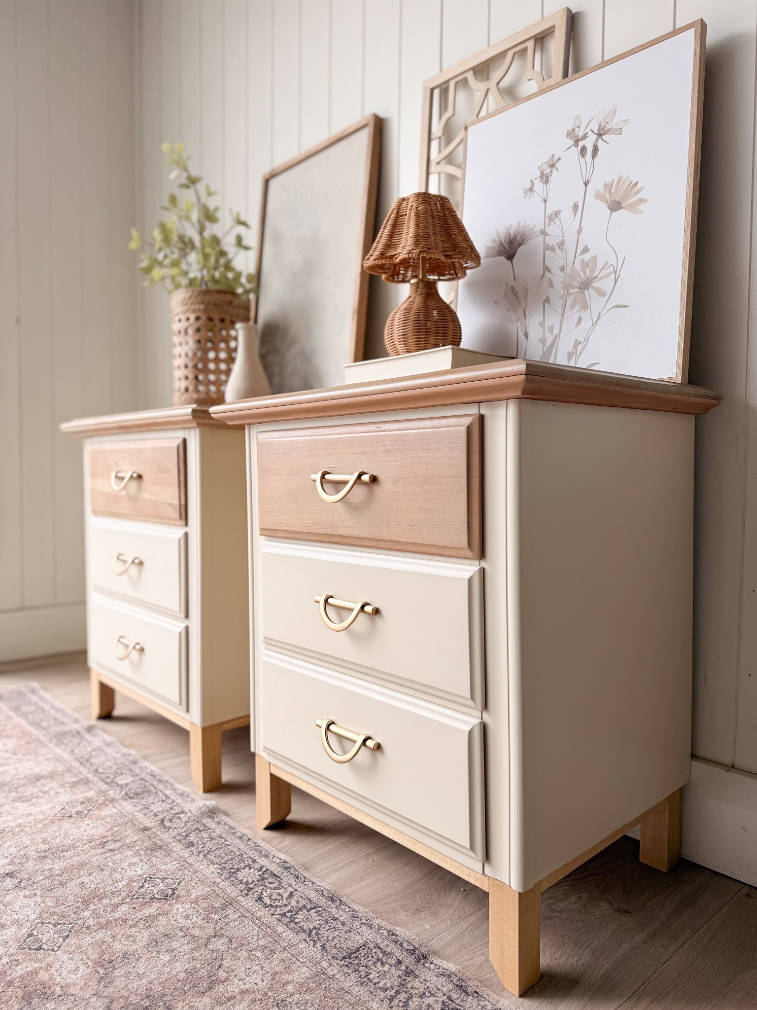 Dated cherry nightstands makeover 