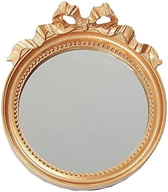 MOWU HOUSE Vintage Pink Comfy Hand Held Mirror with Handle - Pink Green White Mini Mirror (1-Pack) ( | Amazon (US)