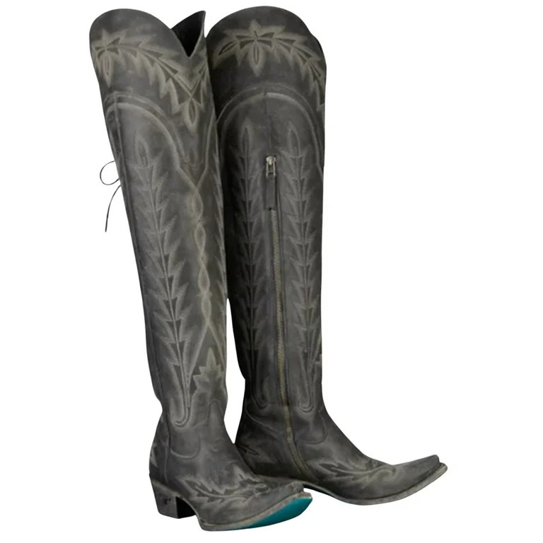 Lane Women's Lexington Leather Tall Western Boot Snip Toe Jet Black 7 1/2 M  US - Walmart.com | Walmart (US)