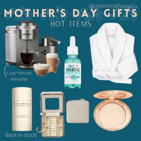 Last minute gift ideas for mom this Mother’s Day. A present idea for her the lady in your life. Hot items that every women wants. Coffee machine on sale. Jewelry organization. Robe. Go to makeup. Best deodorant. Self tanner  

#LTKstyletip #LTKGiftGuide #LTKbeauty