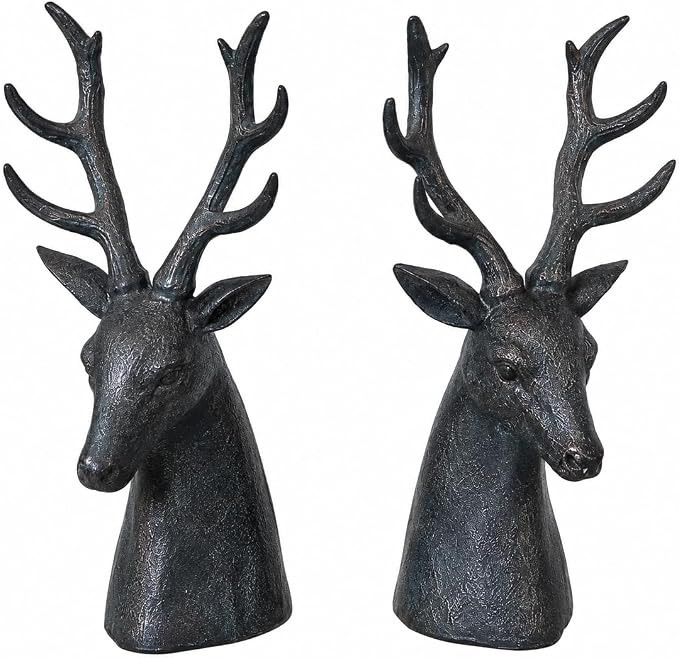 Comfy Hour 14.6 inches Height, Bronze Deer Figurine Style Bookends, Rustic Antique Vintage Stag B... | Amazon (US)