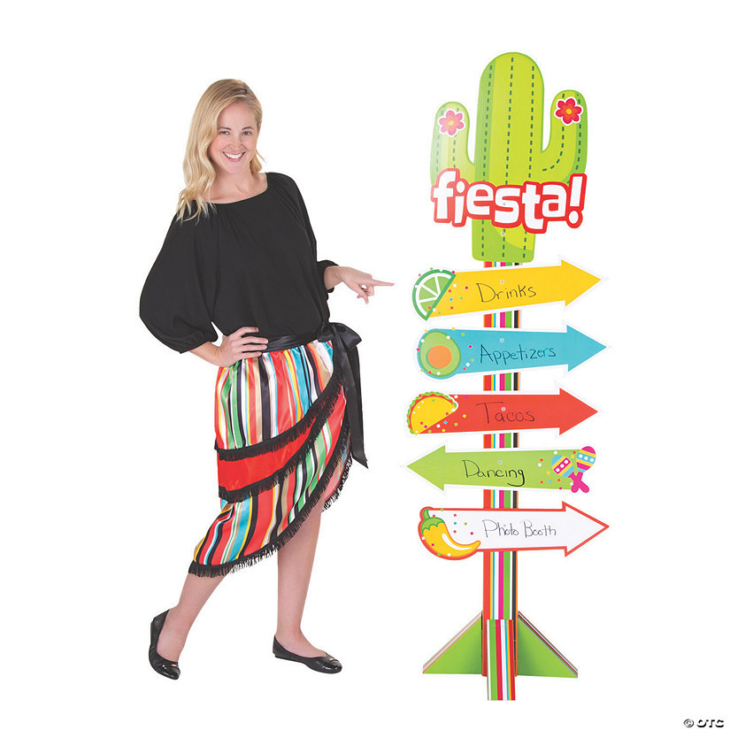 66 1/2" Fiesta Directional Sign Cardboard Cutout Stand-Up | Oriental Trading Company