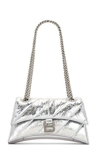 Balenciaga Small Crush Chain Shoulder Bag in Silver | FWRD | FWRD 