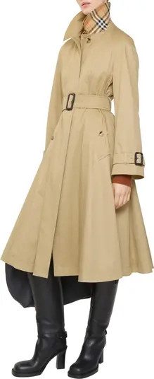 Long Gabardine Ellingham Fit-and-flare Car Coat | Nordstrom