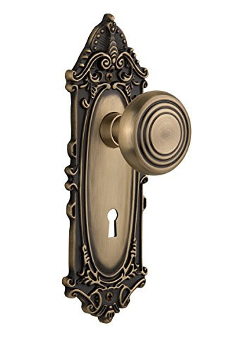 Nostalgic Warehouse Victorian Plate with Keyhole Deco Knob, Double Dummy, Antique Brass | Amazon (US)