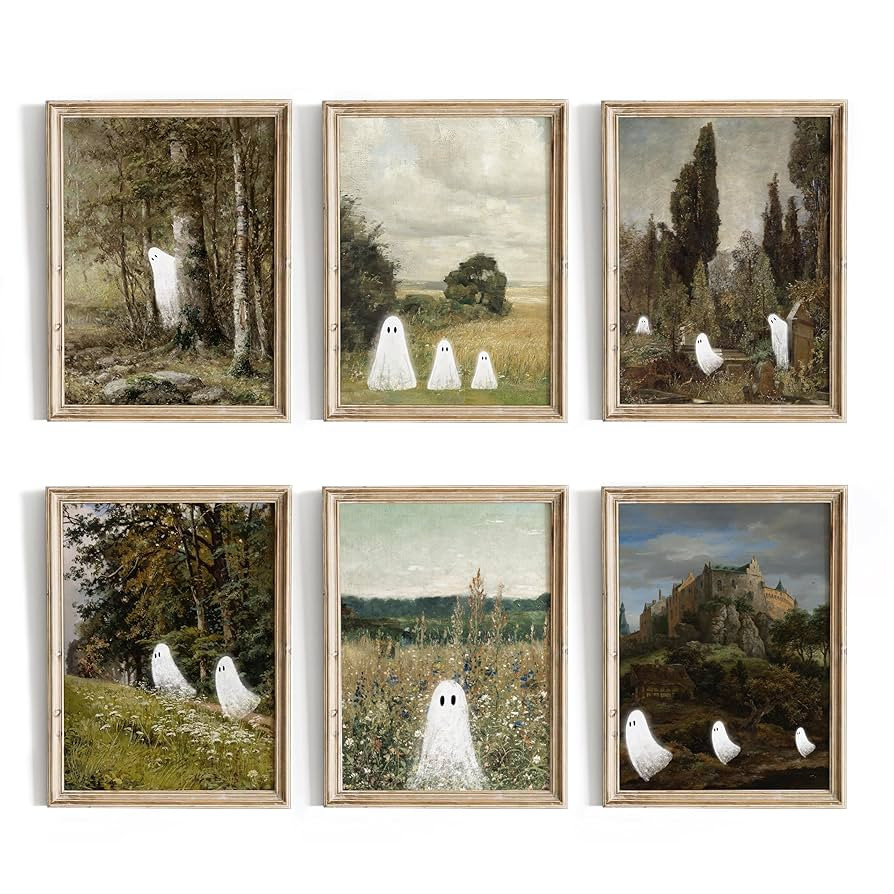 Waschbär Ghost Decor - Halloween Wall Art Prints, Vintage Posters, Cute Ghost Decor, Dark Academ... | Amazon (CA)