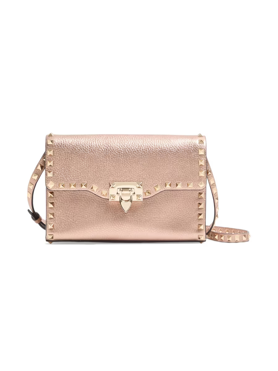 Valentino Garavani Rockstud Small Crossbody Bag in Laminated Grainy Calfskin Leather | Saks Fifth... | Saks Fifth Avenue