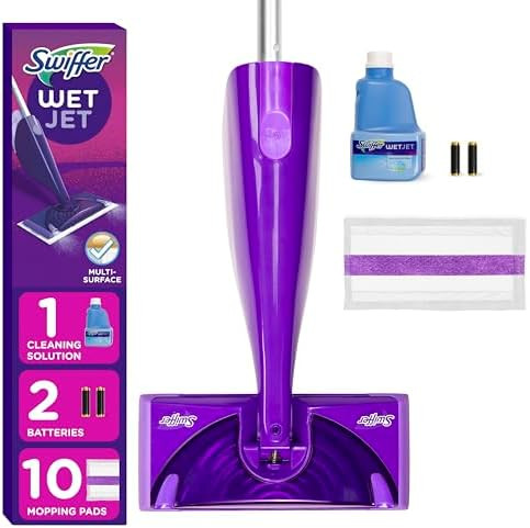 Swiffer WetJet Hardwood and Floor Spray Mop Cleaner Starter Kit, Includes: 1 Power Mop, 10 Pads, ... | Amazon (US)