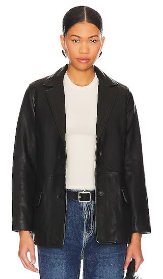 Corrina Leather Blazer in Black | Revolve Clothing (Global)