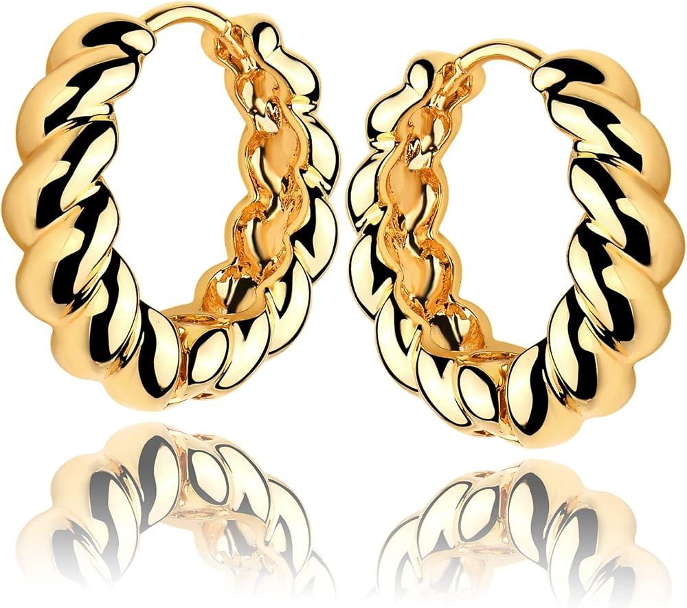 Mevecco Gold Dainty Huggie Hoop Earring,18K Gold Plated Cute Tiny Drop Ball Hoop Earrings for Wom... | Amazon (US)