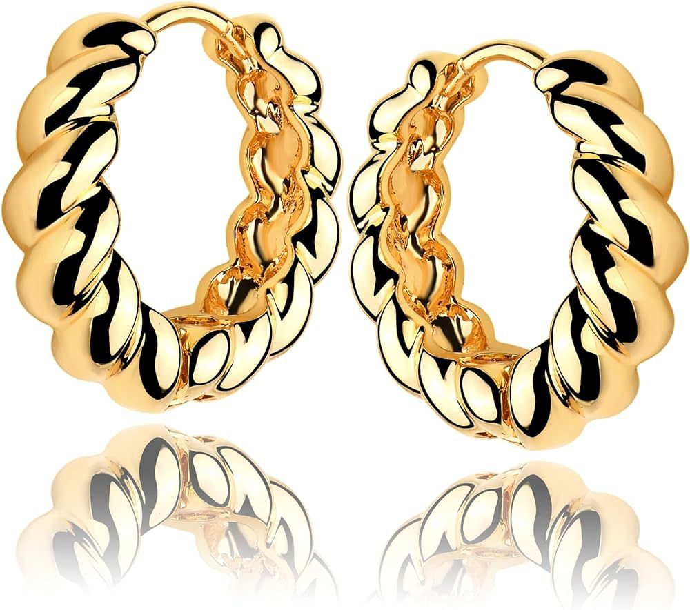 Mevecco Gold Dainty Huggie Hoop Earring,18K Gold Plated Cute Tiny Drop Ball Hoop Earrings for Wom... | Amazon (US)