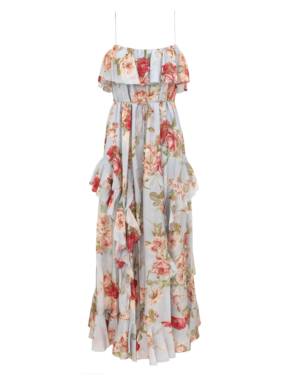 Roselight Frill Maxi Dress - Blue Rose Floral            
        
            

    
    
    

... | ZIMMERMANN (US, CA, EU, MENA)