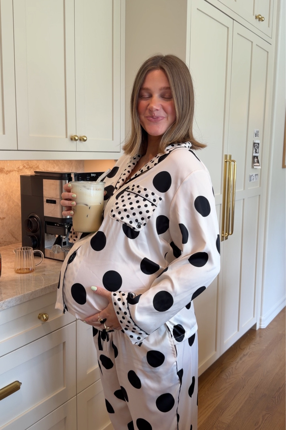 size L in pajamas if I wasn’t pregnant medium would be plenty big they’re roomy!

#ltkbump #ltkmothersday #pjset #pajamaset #polkadots #bumpstyle #bresheppard