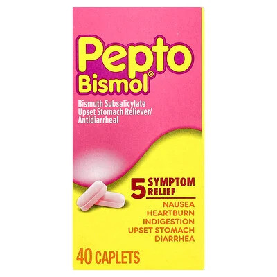 Pepto Bismol, Bismuth Subsalicylate, 40 Caplets (131 mg per Caplet) | iHerb