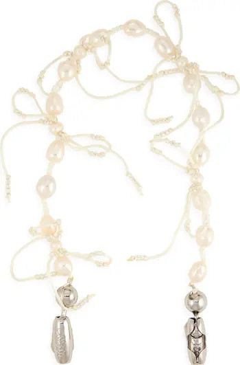 ossa Freshwater Pearl & Bow Wrist Strap for iPhone Case | Nordstrom | Nordstrom