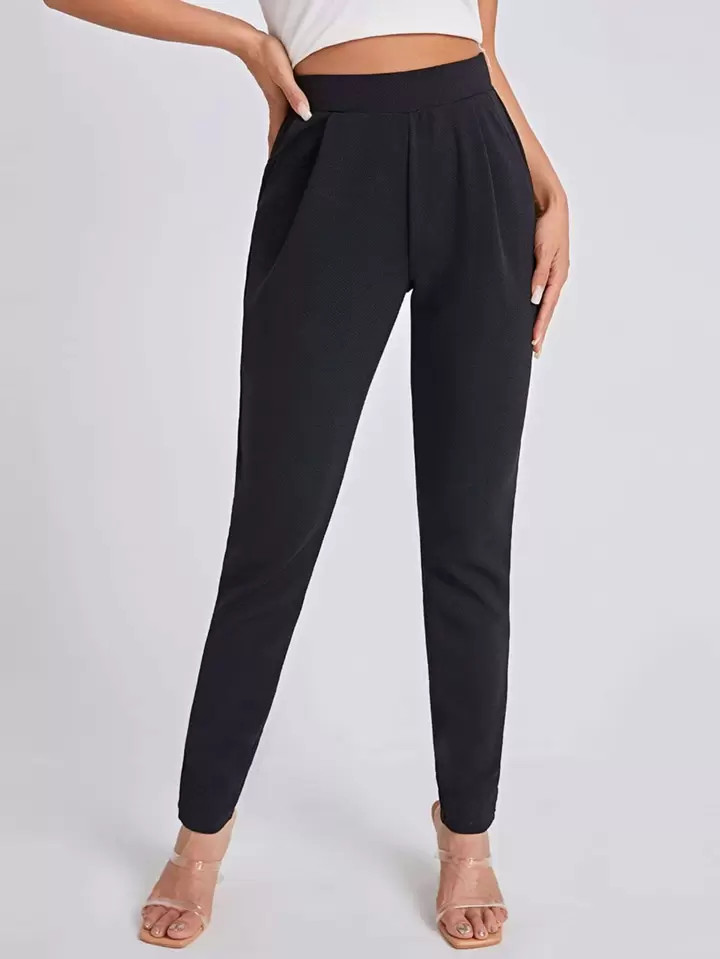 SHEIN Essnce Solid Slant Pocket Skinny Pants | SHEIN
