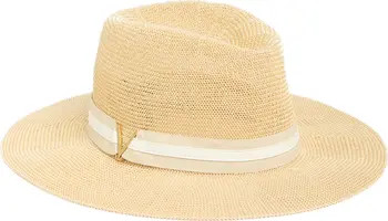 Grosgrain Faux Leather Band Panama Hat | Nordstrom Rack
