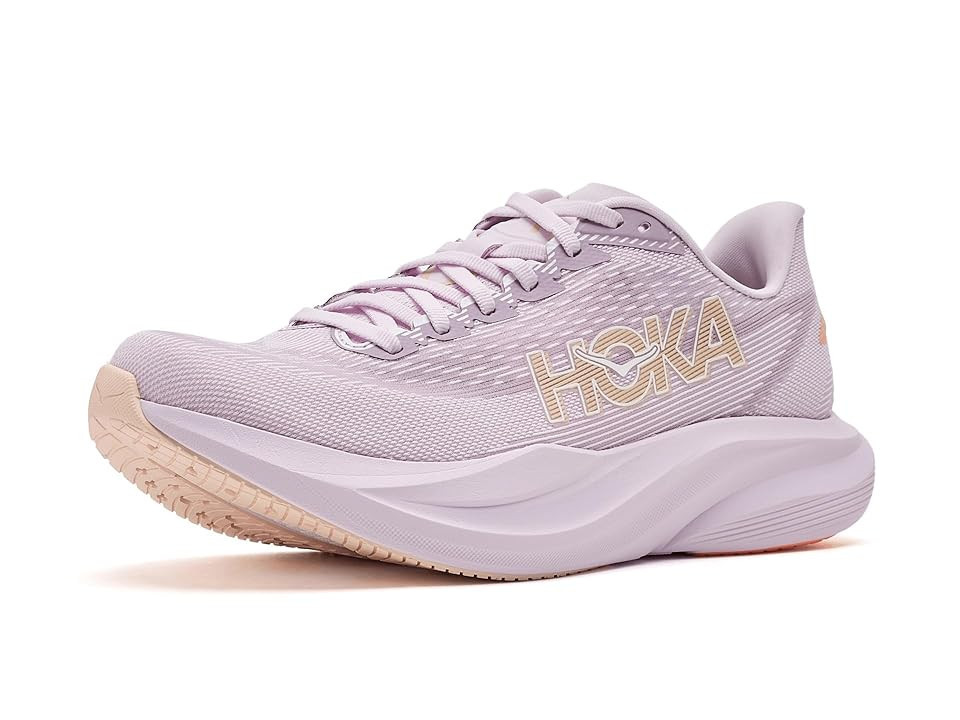Hoka Mach 7 Women's Shoes Lilac Cream/Tangerine Glow: 6 D - Wide | Zappos.com