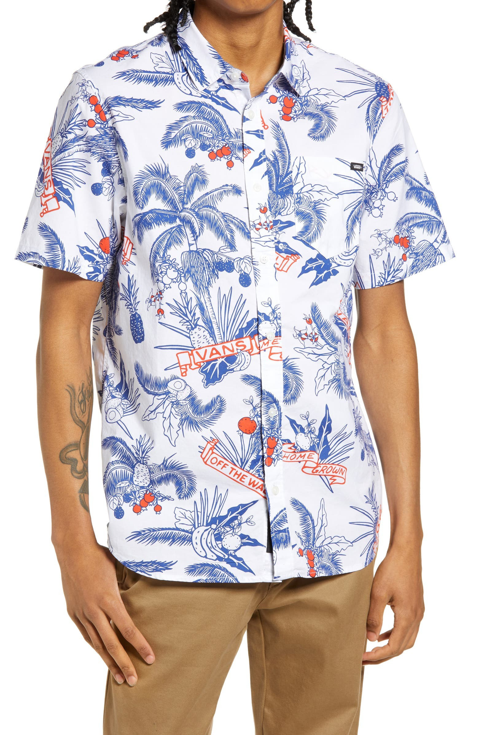 Market Print Short Sleeve Button-Up Shirt | Nordstrom