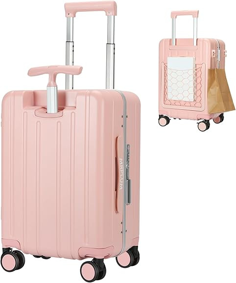MRPLUM Carry On Luggage Double Handle Suitcase with Net Pocket,Hard Shell Spinner Wheels Luggage ... | Amazon (US)