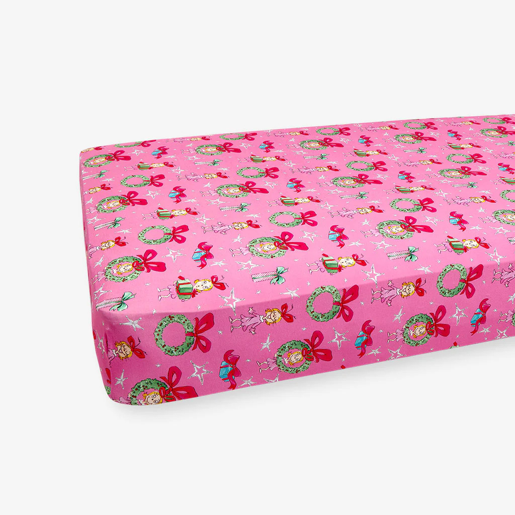 Pink Baby Crib Sheet | Dr. Seuss Cindy Lou Who | Posh Peanut