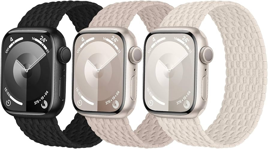 3 Pack Stretchy Braided Solo Loop Compatible with Apple Watch Bands 40mm 41mm 42mm 38mm 44mm 45mm... | Amazon (US)